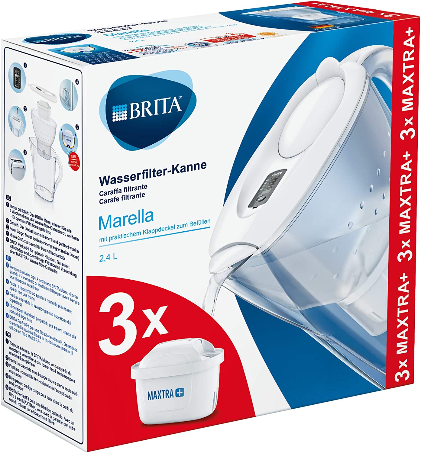 Caraffa Filtrante Brita Marella Trattamento Acqua, BreakShop. Cialde,  Capsule Originali e Compatibili Caffè